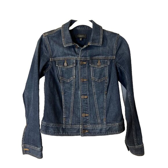 Talbots Womens Jean Jacket Blue XS Extra Small Stretch Cotton Denim MINT - Picture 2 of 7